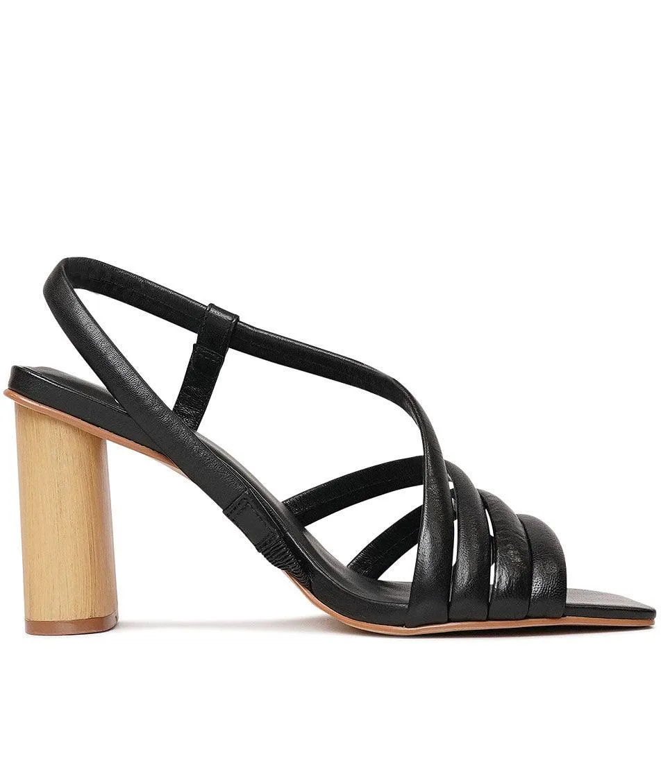 536002 Black Leather Heels