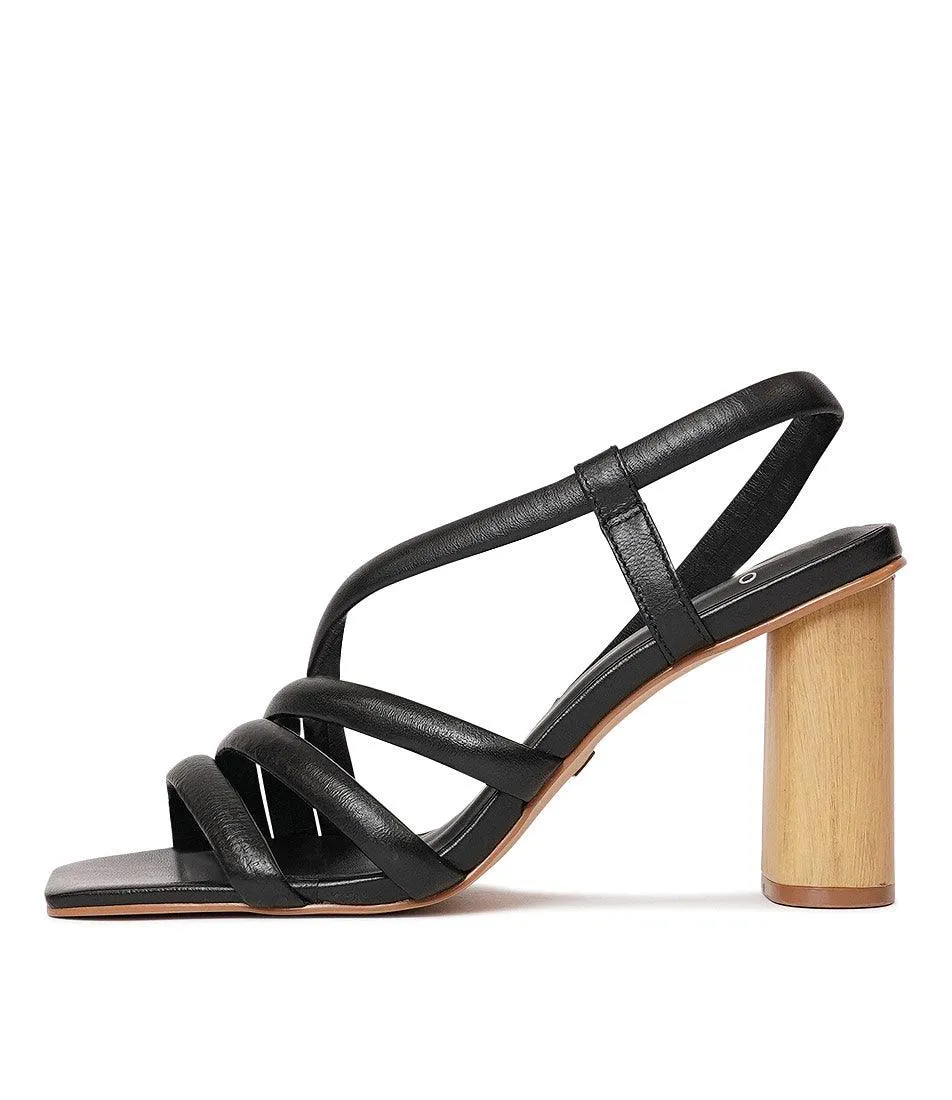 536002 Black Leather Heels