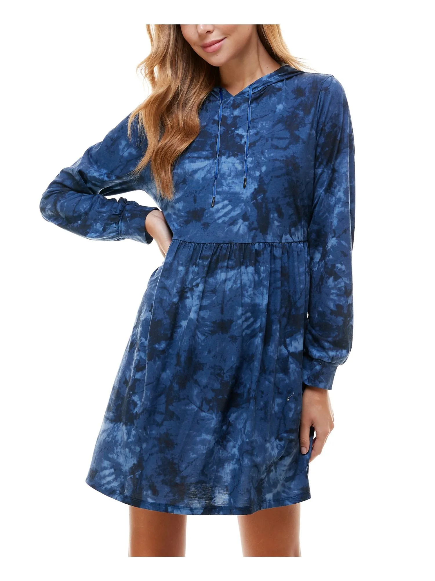 BEBOP Womens Tie Dye Long Sleeve Short Fit   Flare Dress