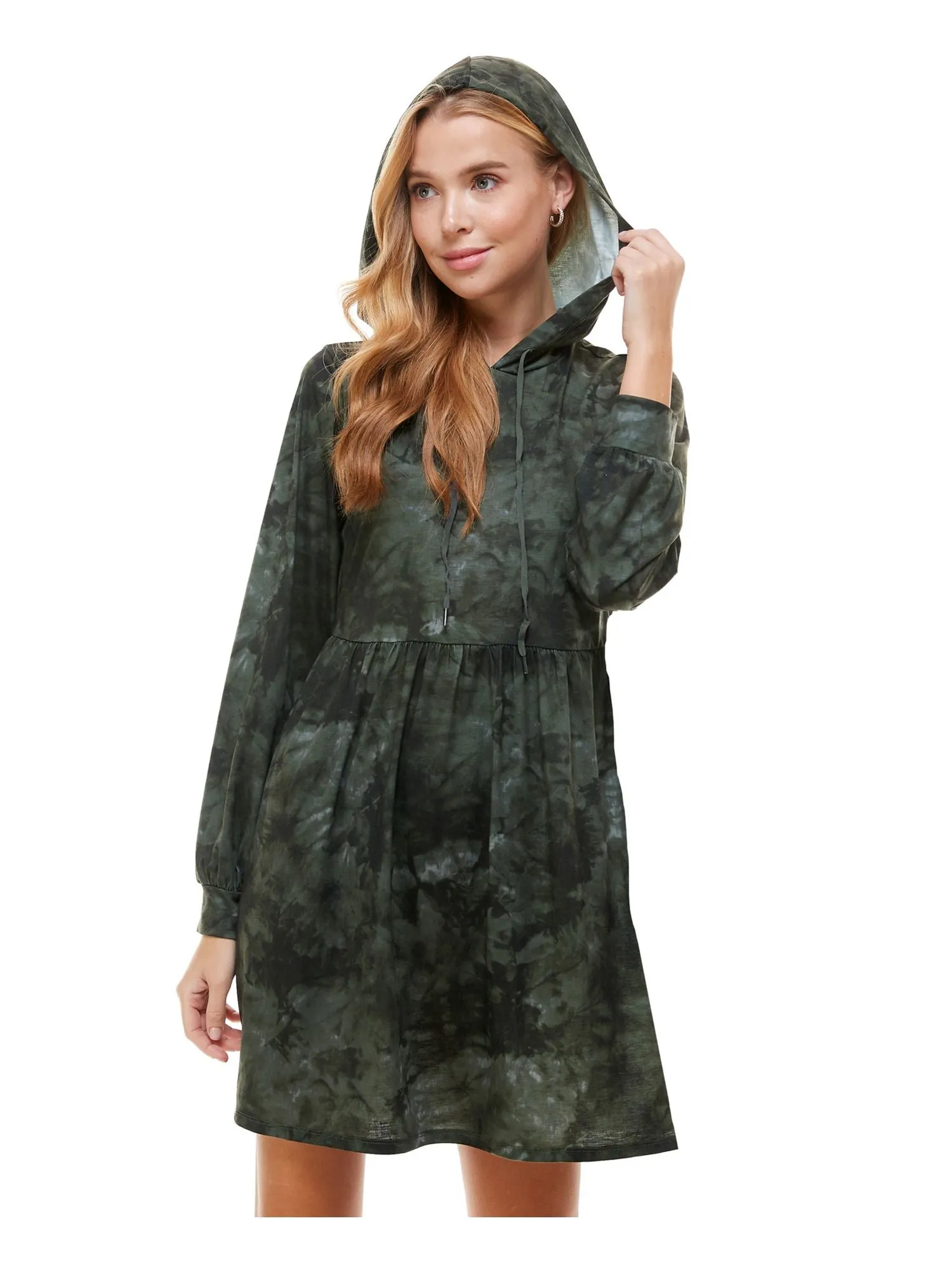 BEBOP Womens Tie Dye Long Sleeve Short Fit   Flare Dress