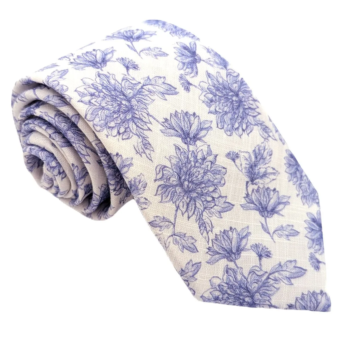 Blue Floral Linen Wedding Swatch
