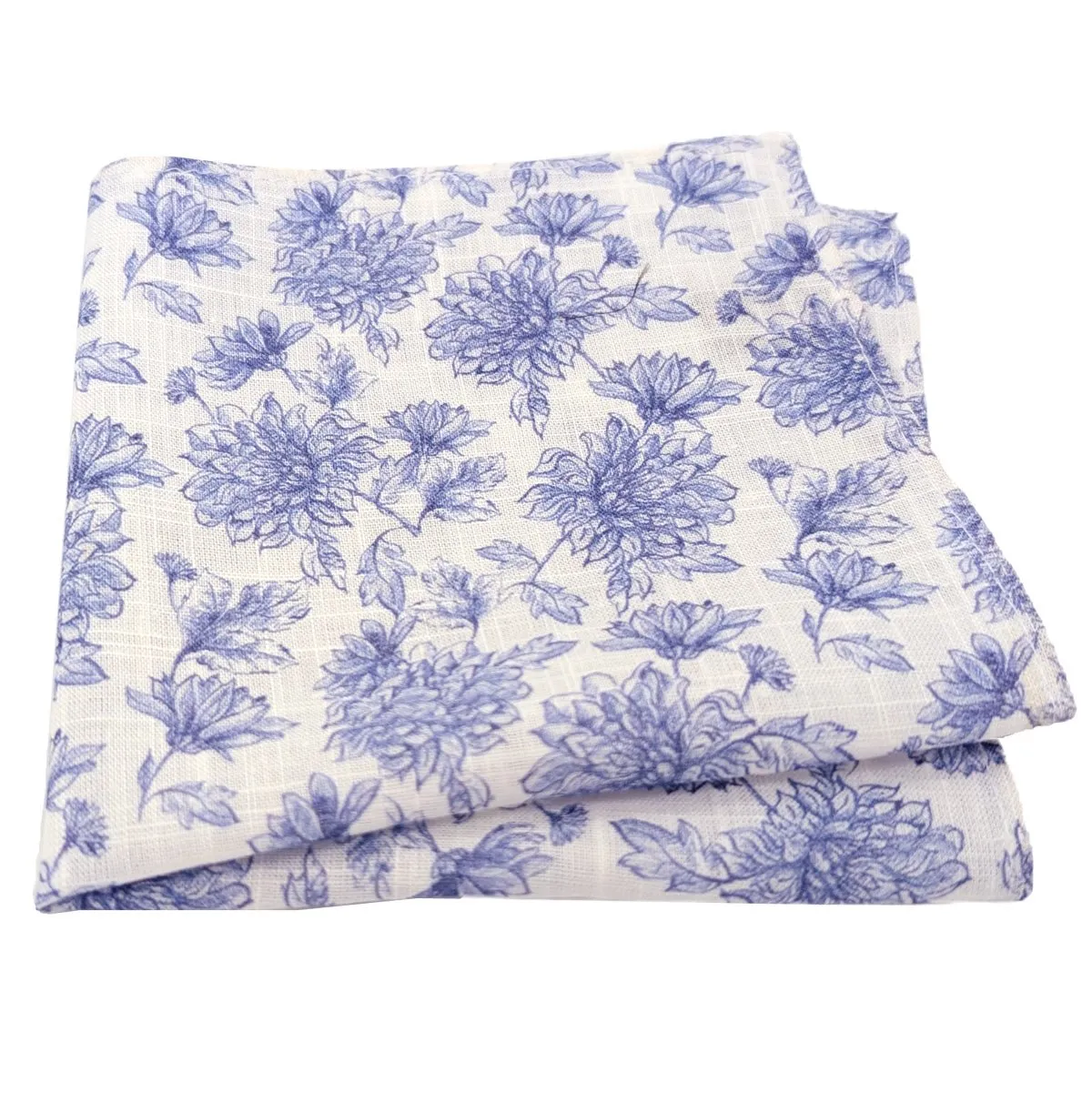 Blue Floral Linen Wedding Swatch