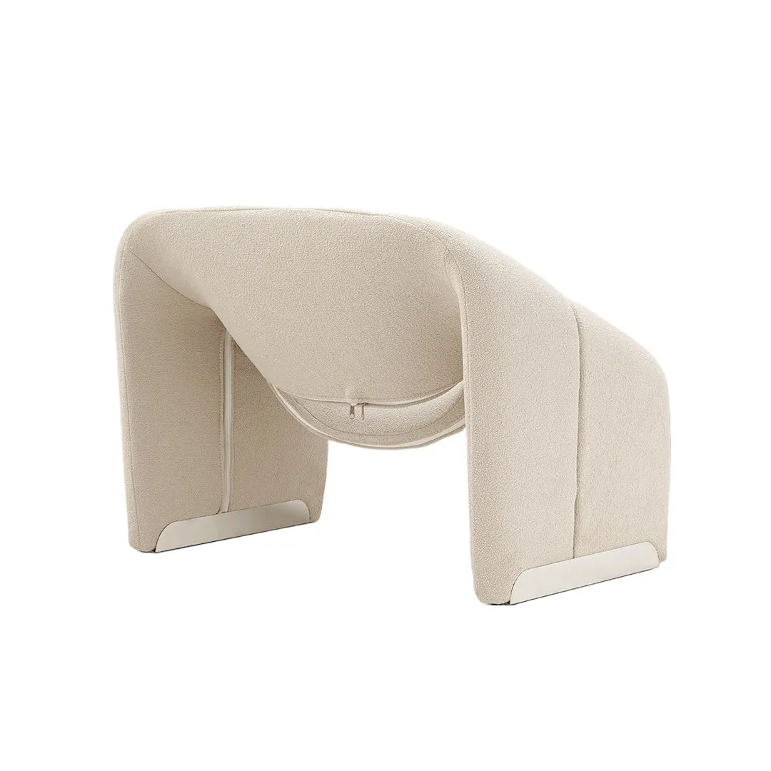 Boucle Sherpa Accent Chair Lounge Chair White