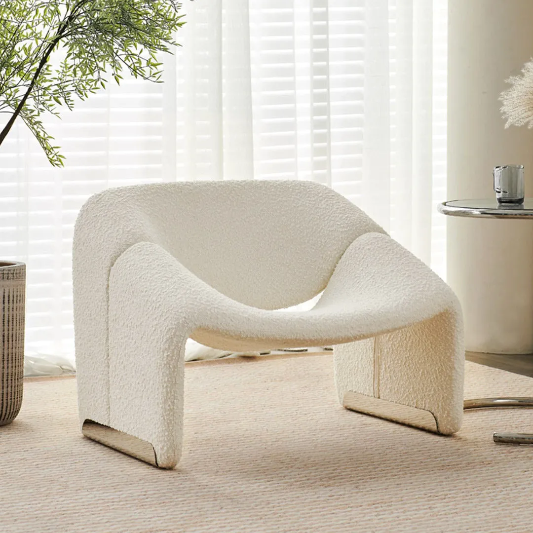 Boucle Sherpa Accent Chair Lounge Chair White