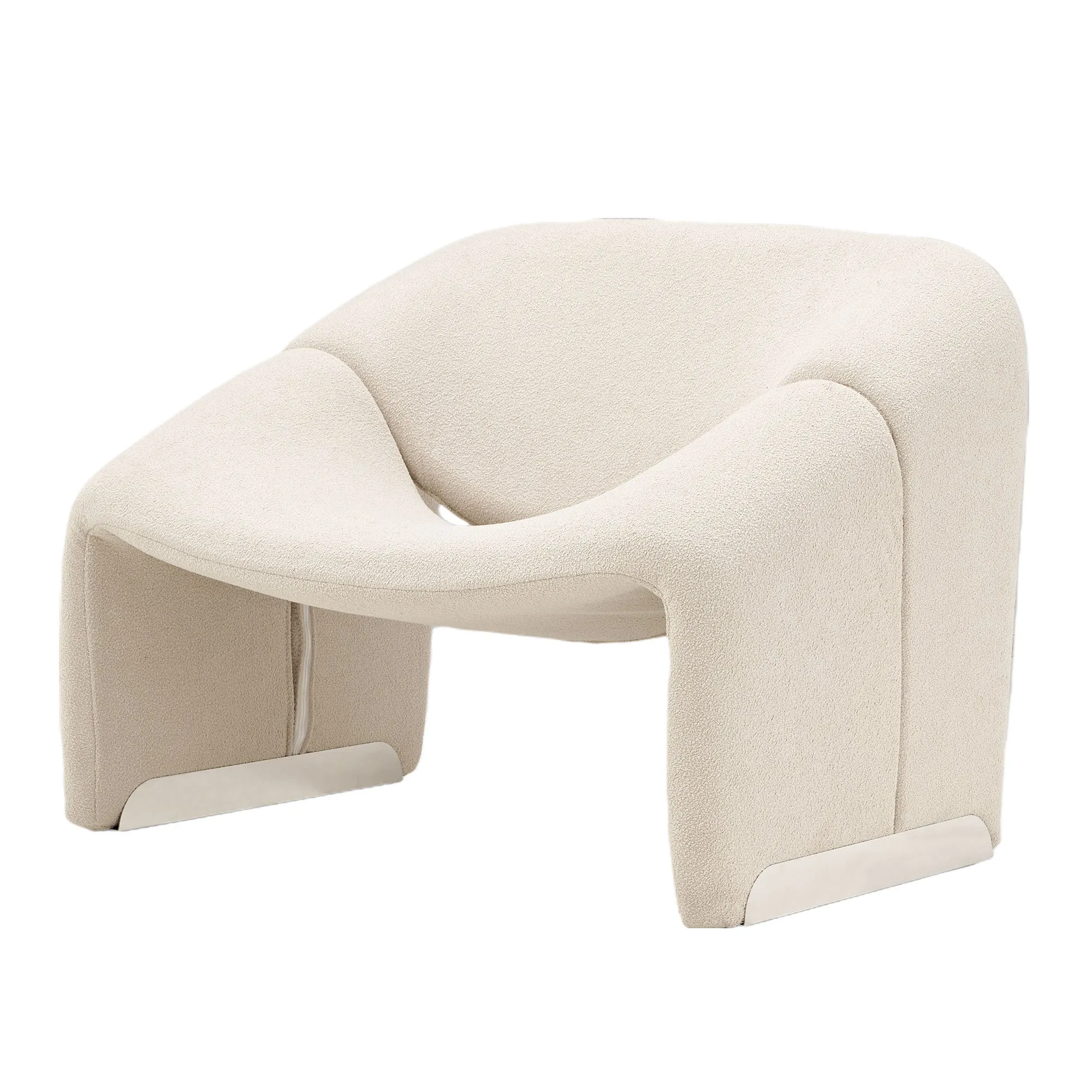 Boucle Sherpa Accent Chair Lounge Chair White