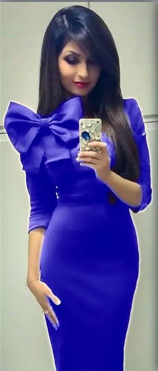 Bow Knot Bodycon Knee-length Pencil Dress