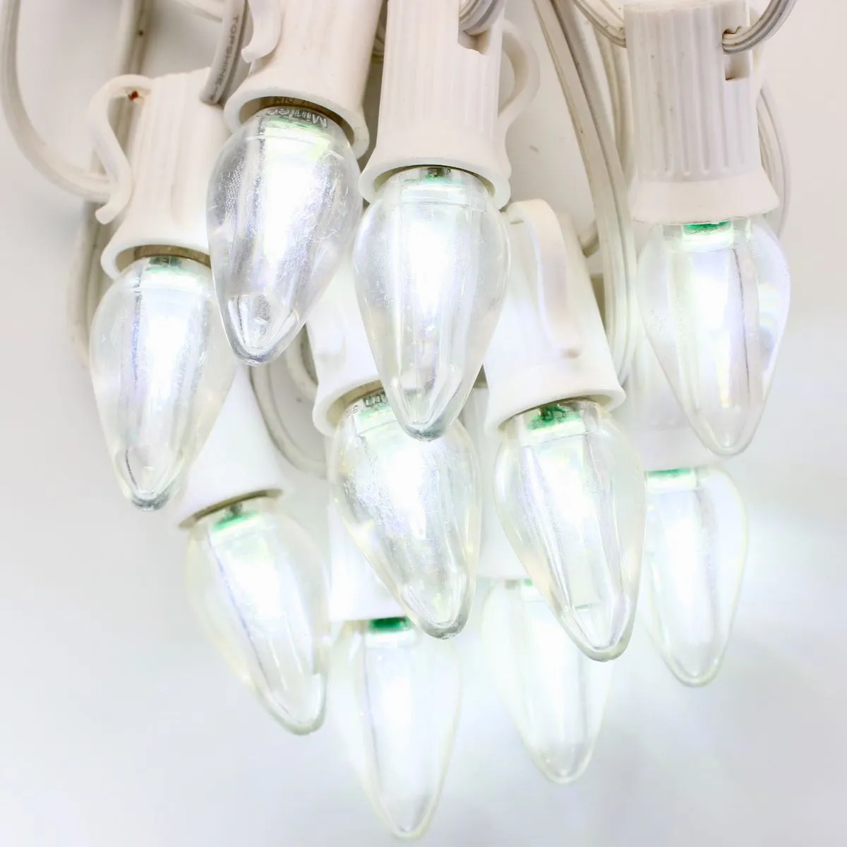 C7 Pure (Cool) White Smooth LED Bulbs E12 Bases (SMD) (25 Pack)