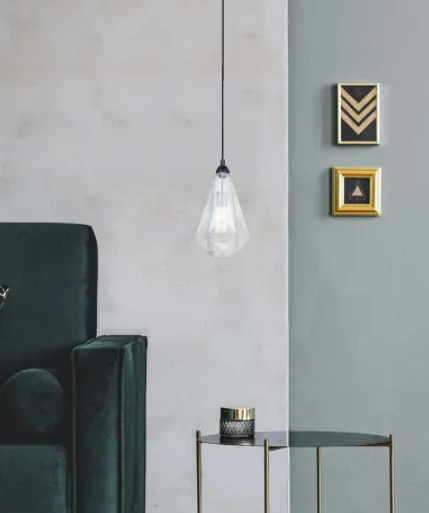 Canarm IPL1006A01BK Dune Geometric Glass Pendant