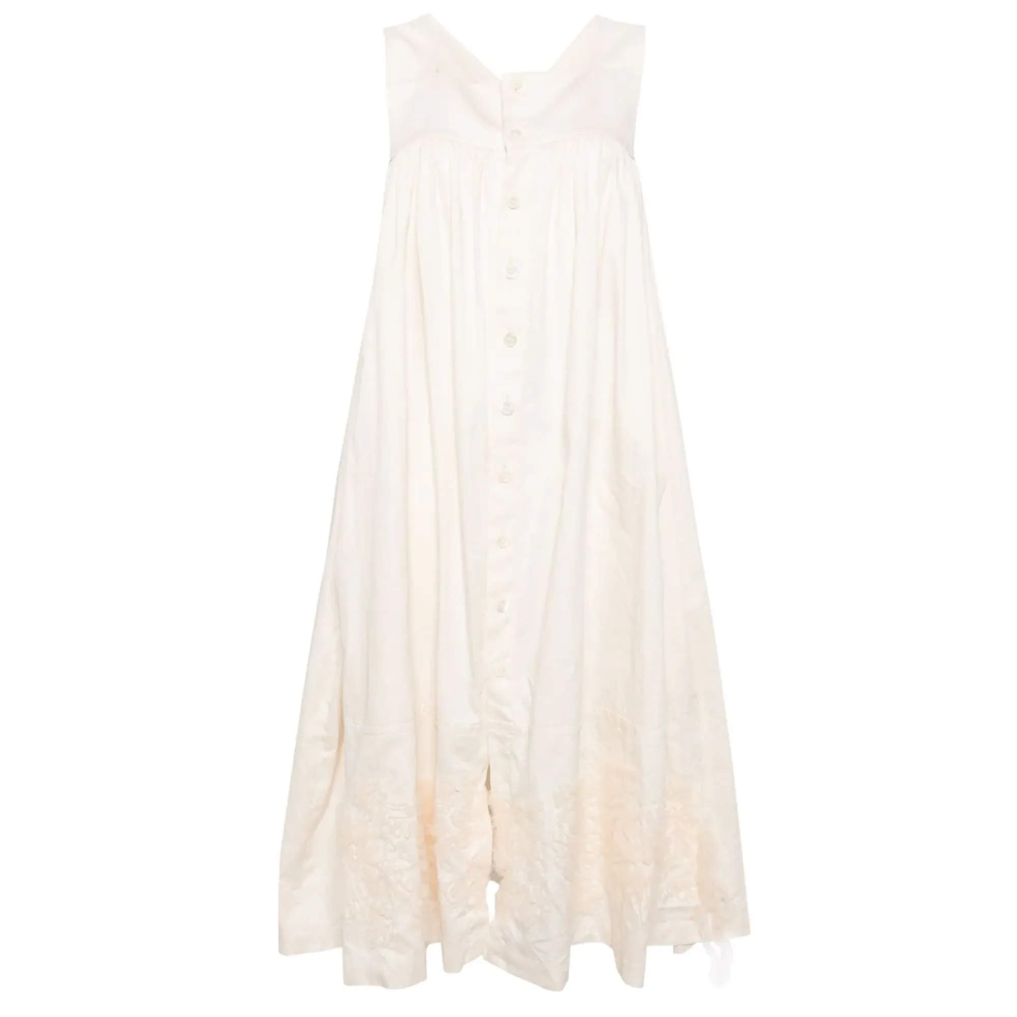 Cotton Satin Embroidered Dress