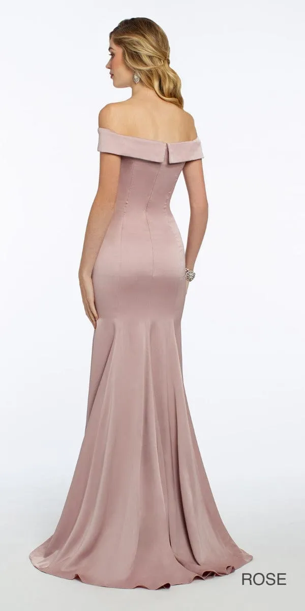 Crepe Off the Shoulder Mermaid Dress - Petite