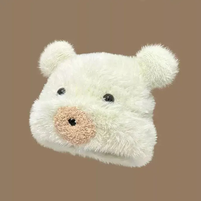 Cute Cartoon Bear Ears Plush Pullover Hat