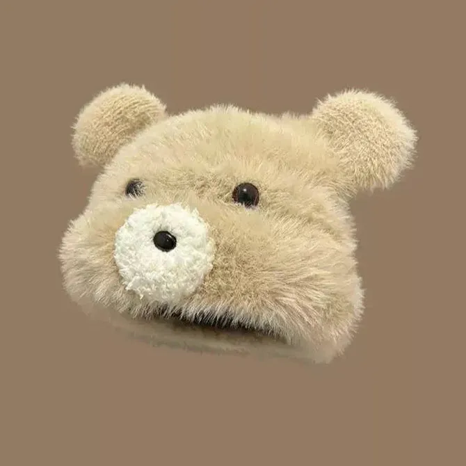 Cute Cartoon Bear Ears Plush Pullover Hat