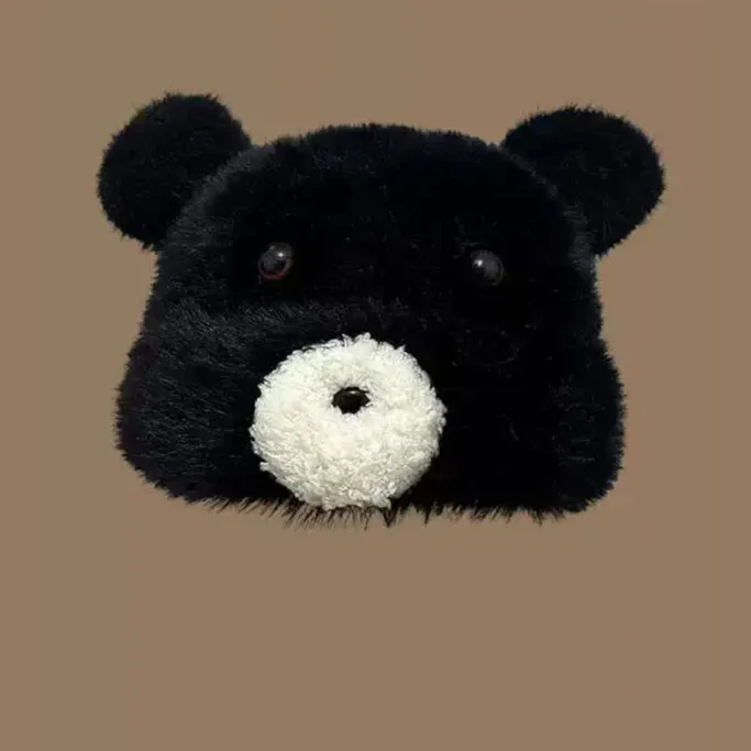 Cute Cartoon Bear Ears Plush Pullover Hat