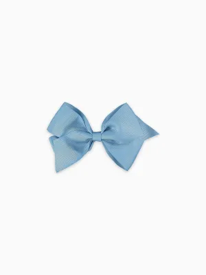 Dusty Blue Big Bow Girl Clip