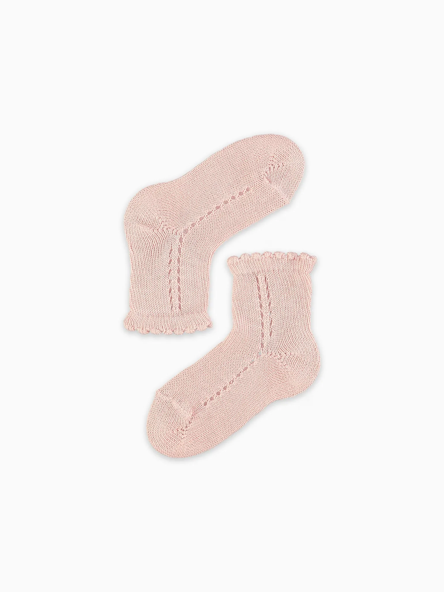 Dusty Pink Openwork Short Girl Socks