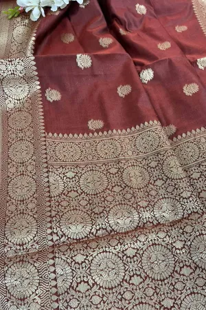 Elegant Brown Banarasi Silk Saree
