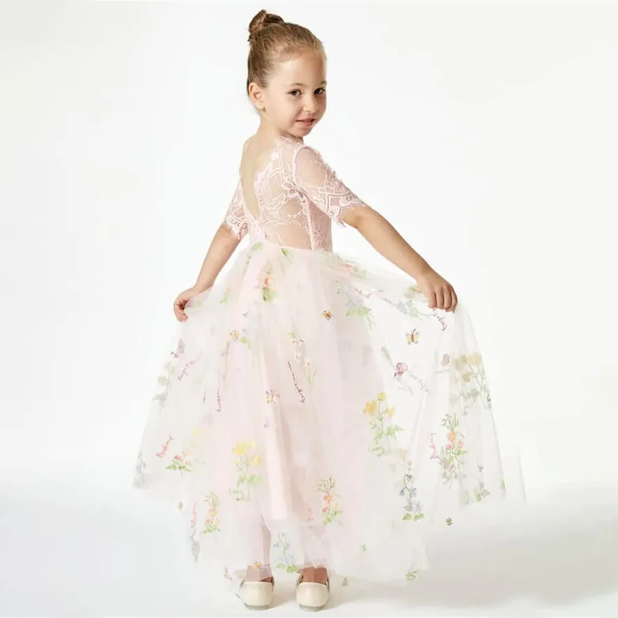 Enchanted Dress - Embroidered Soft Pink