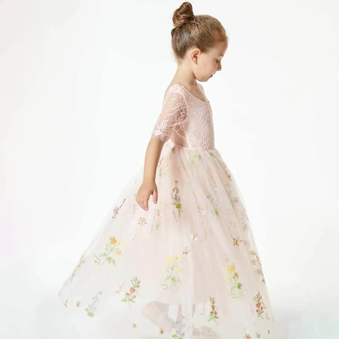 Enchanted Dress - Embroidered Soft Pink