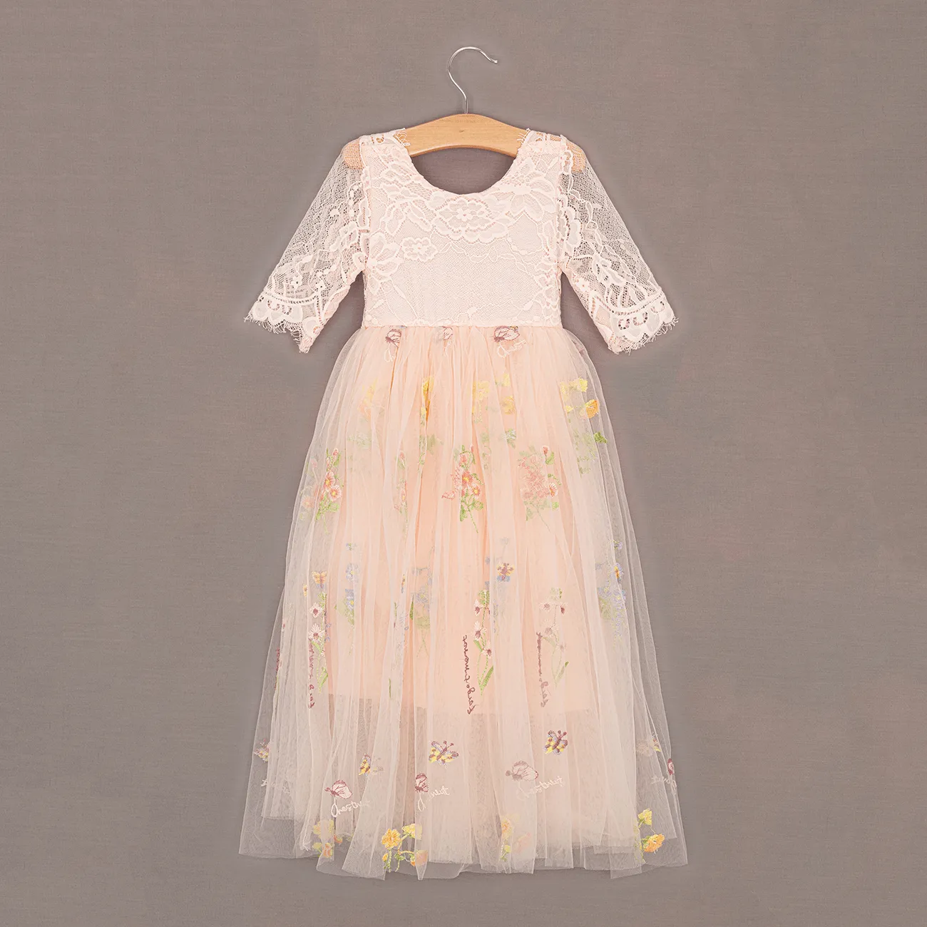 Enchanted Dress - Embroidered Soft Pink