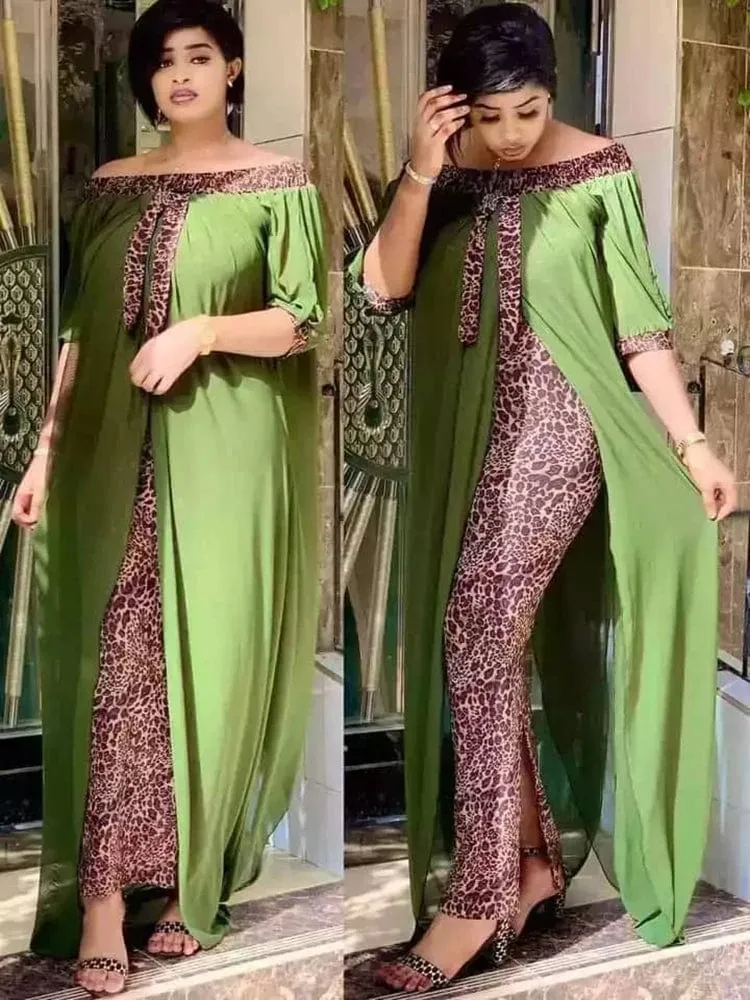 Leopard Printed Dashiki African Dress