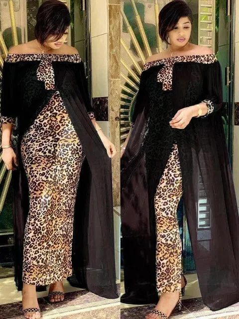 Leopard Printed Dashiki African Dress