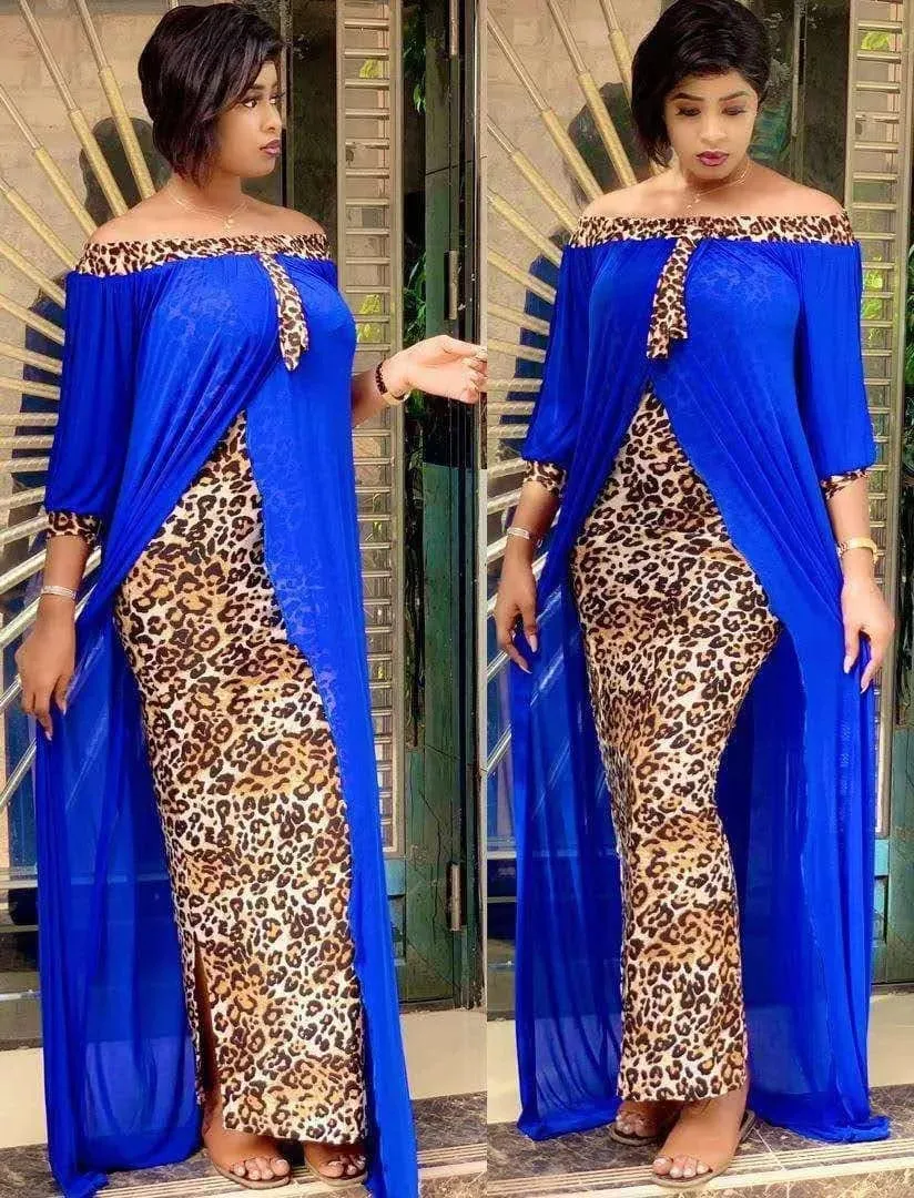 Leopard Printed Dashiki African Dress