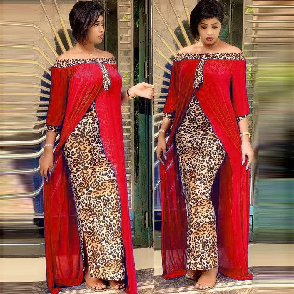 Leopard Printed Dashiki African Dress