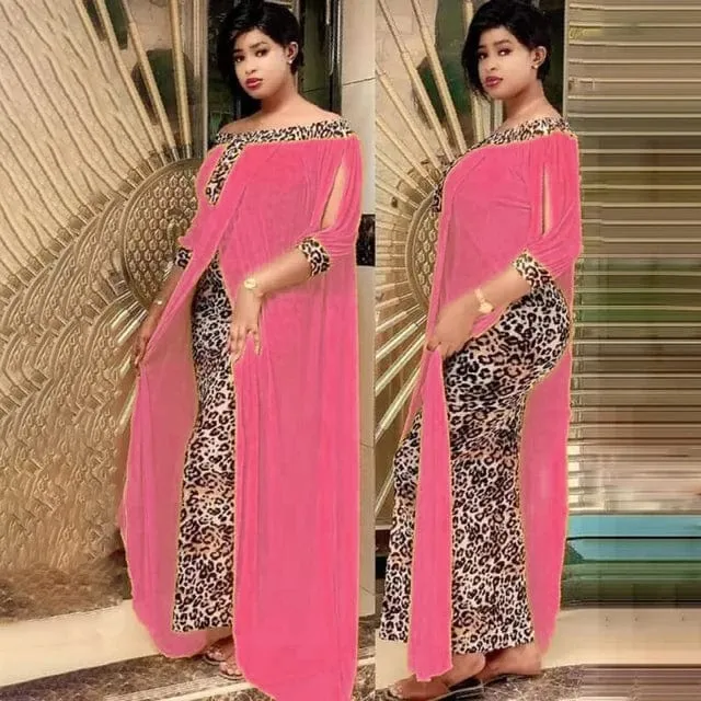 Leopard Printed Dashiki African Dress