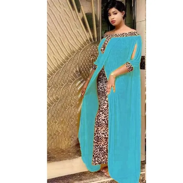 Leopard Printed Dashiki African Dress