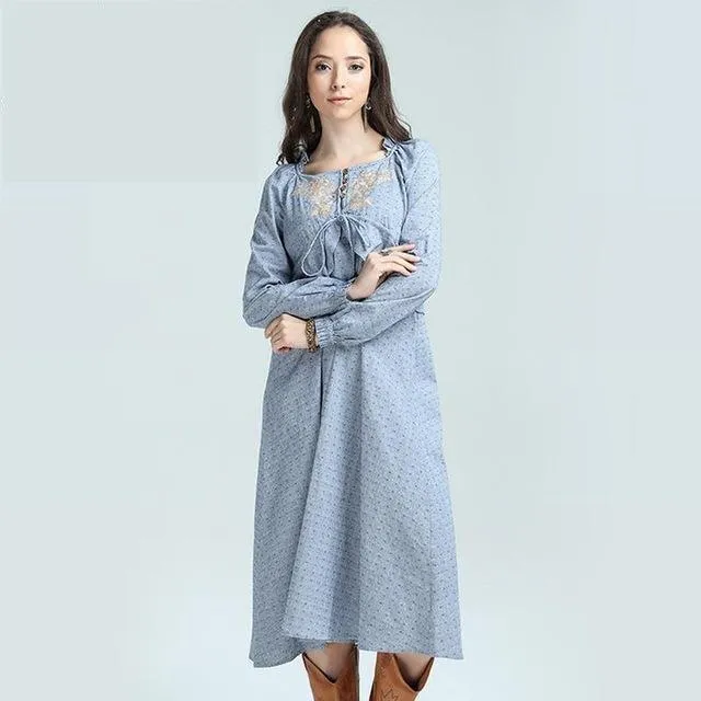 New Cotton Linen Country Dress