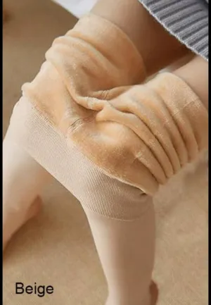 Nude winter warm fleece stockings