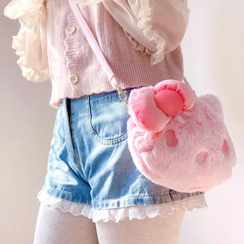 Pink Kitty Plush Handbag - Lovesickdoe