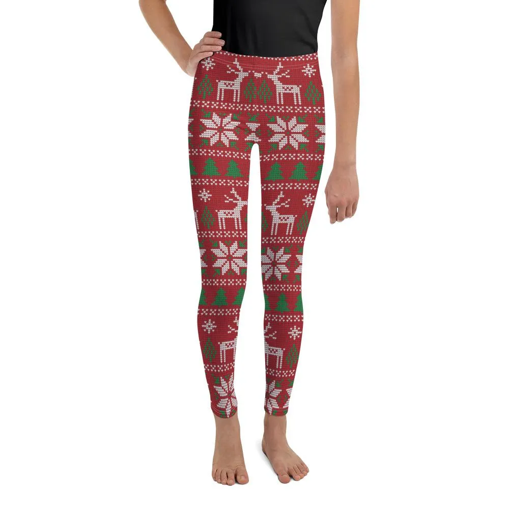Red Ugly Christmas Youth Leggings