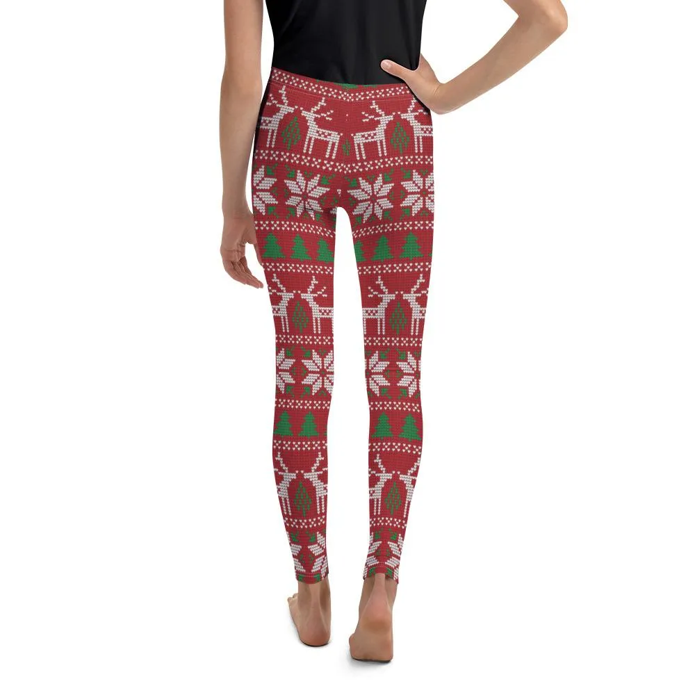 Red Ugly Christmas Youth Leggings