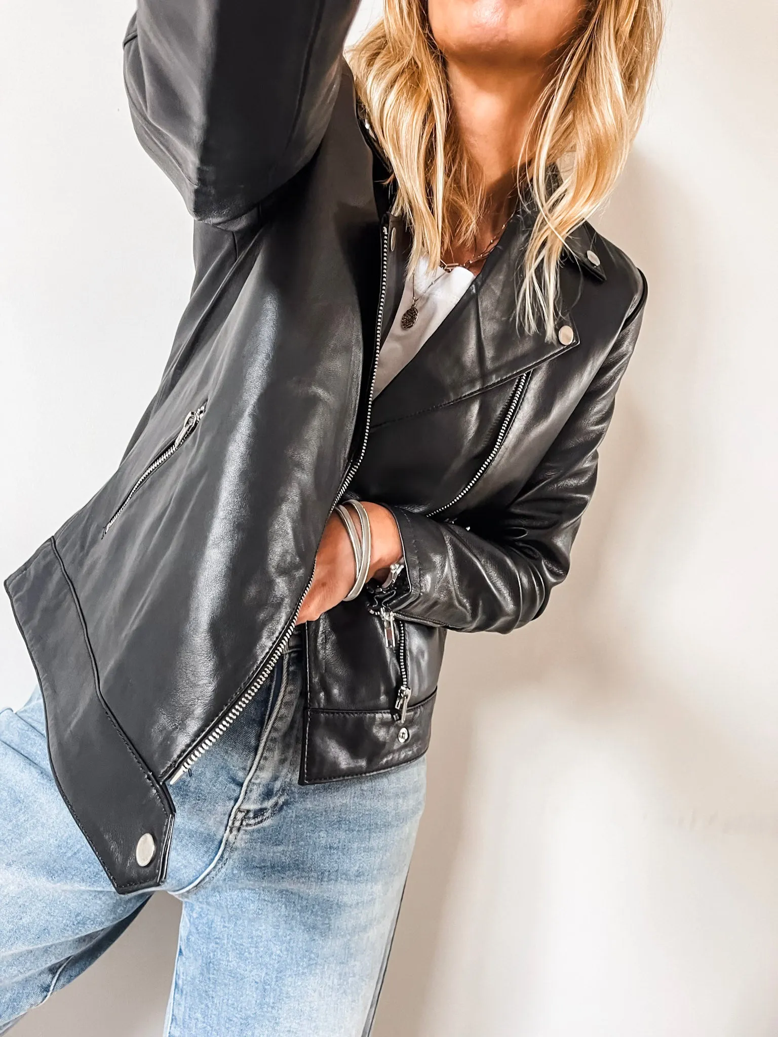 Soaked In Luxury Maeve Leather Jacket PREMIUM BRAND