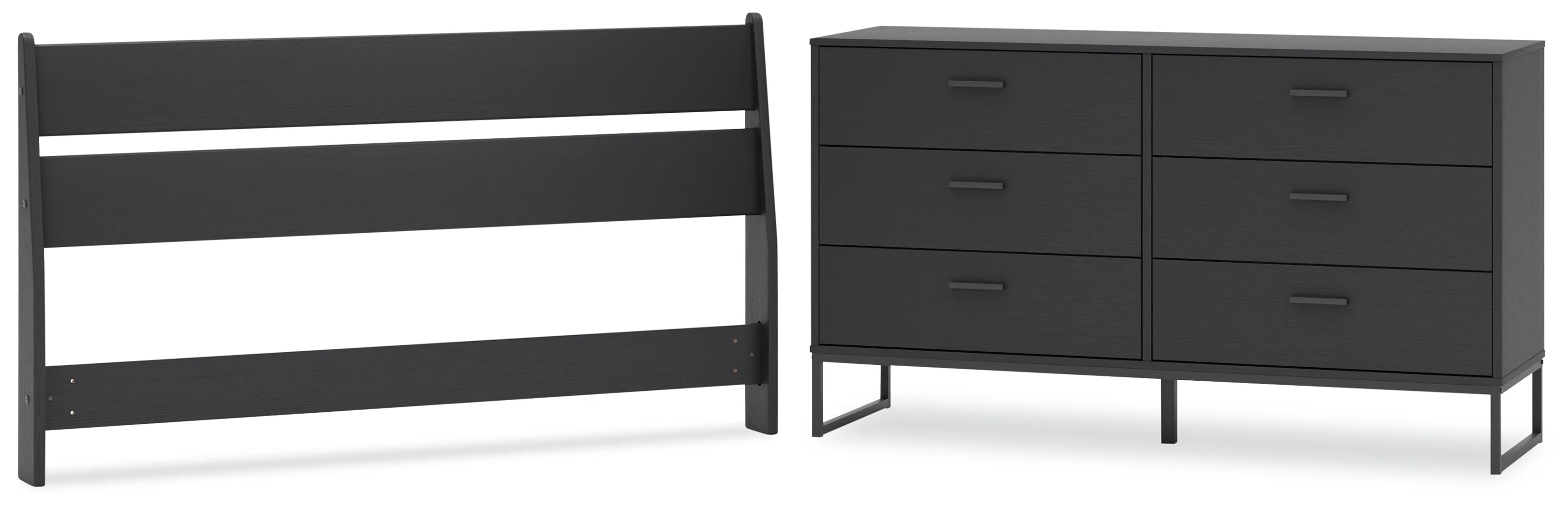 Socalle Queen Panel Headboard with Dresser in Black