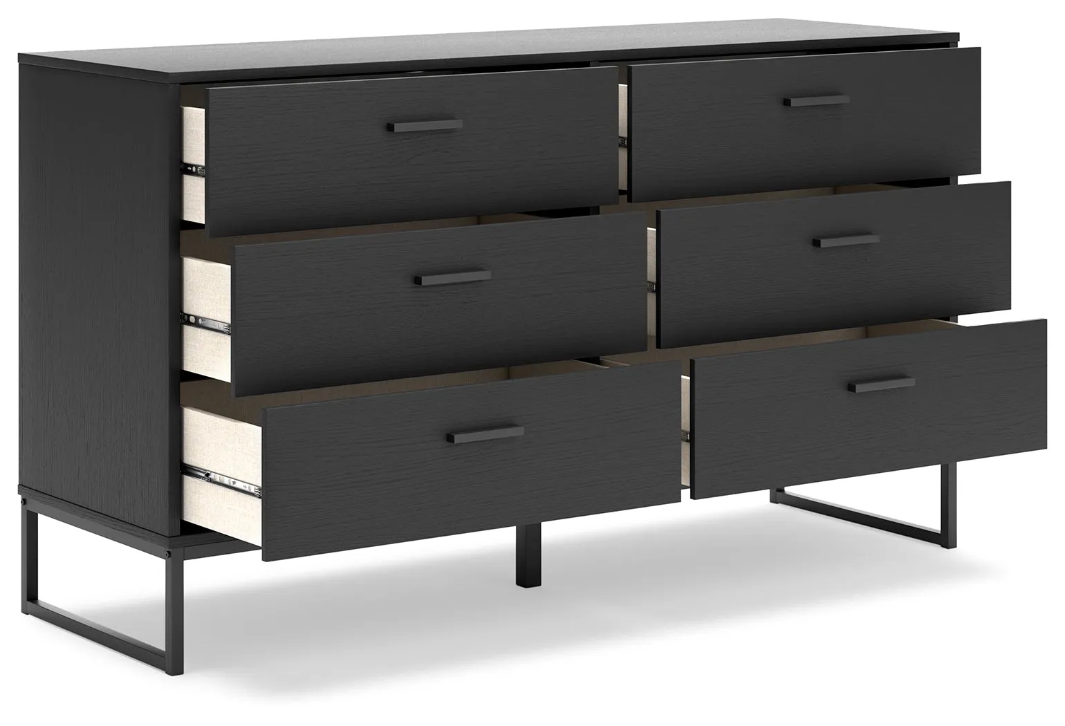 Socalle Queen Panel Headboard with Dresser in Black