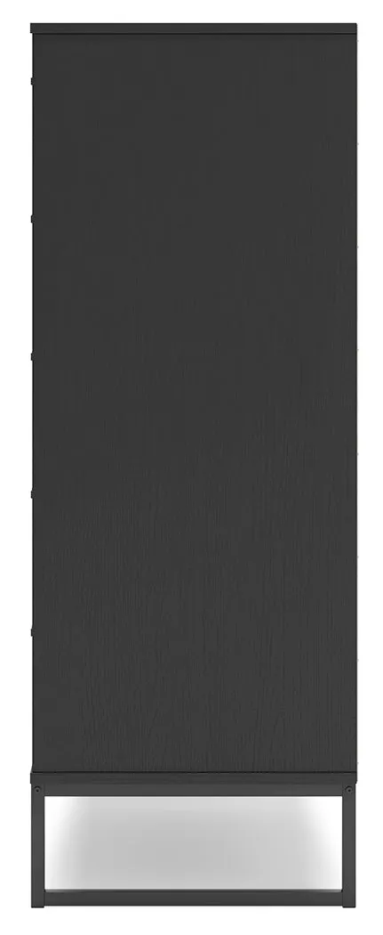 Socalle Queen Platform Bed with Dresser, Chest and Nightstand in Black