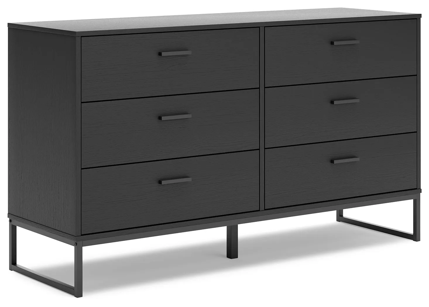Socalle Queen Platform Bed with Dresser, Chest and Nightstand in Black