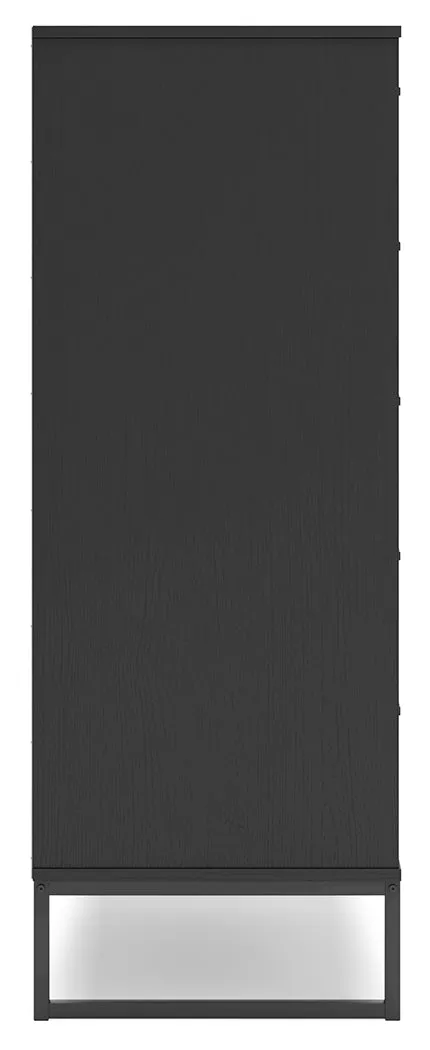 Socalle Queen Platform Bed with Dresser, Chest and Nightstand in Black