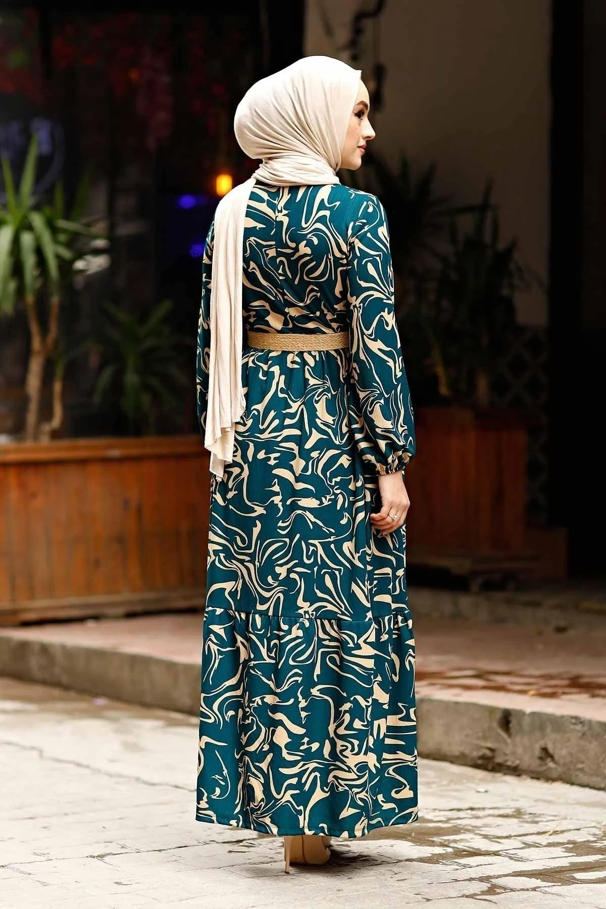 Straw Belt Hijab Dresses For Women