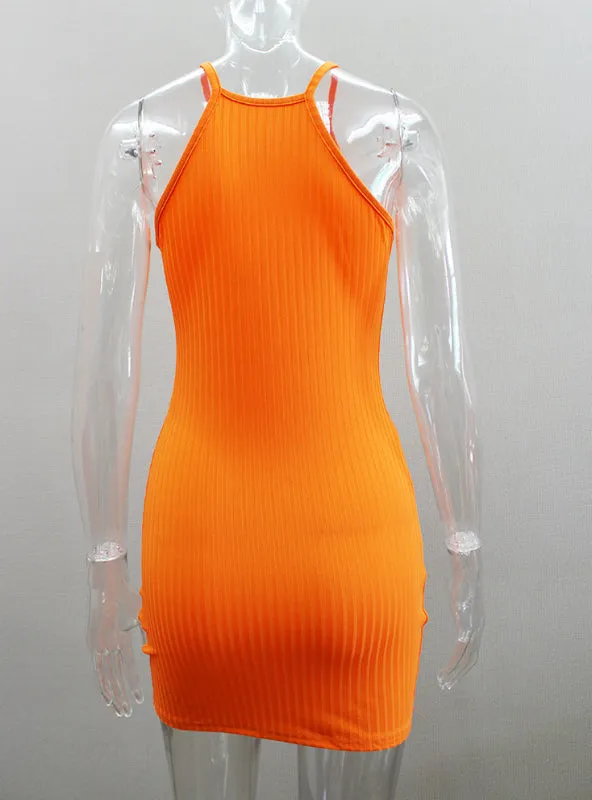 TastyHottie - Women Solid Knitted Sexy Dress Black Sleeveless Bodycon Dress