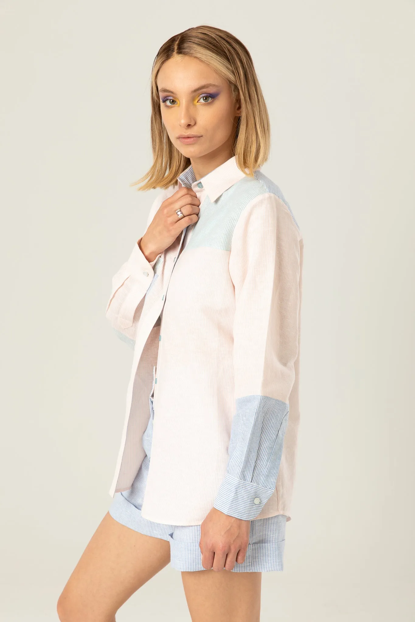 The Park Shirt | Salmon and white stripes