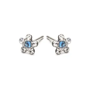 White & Sapphire Daisy Earrings