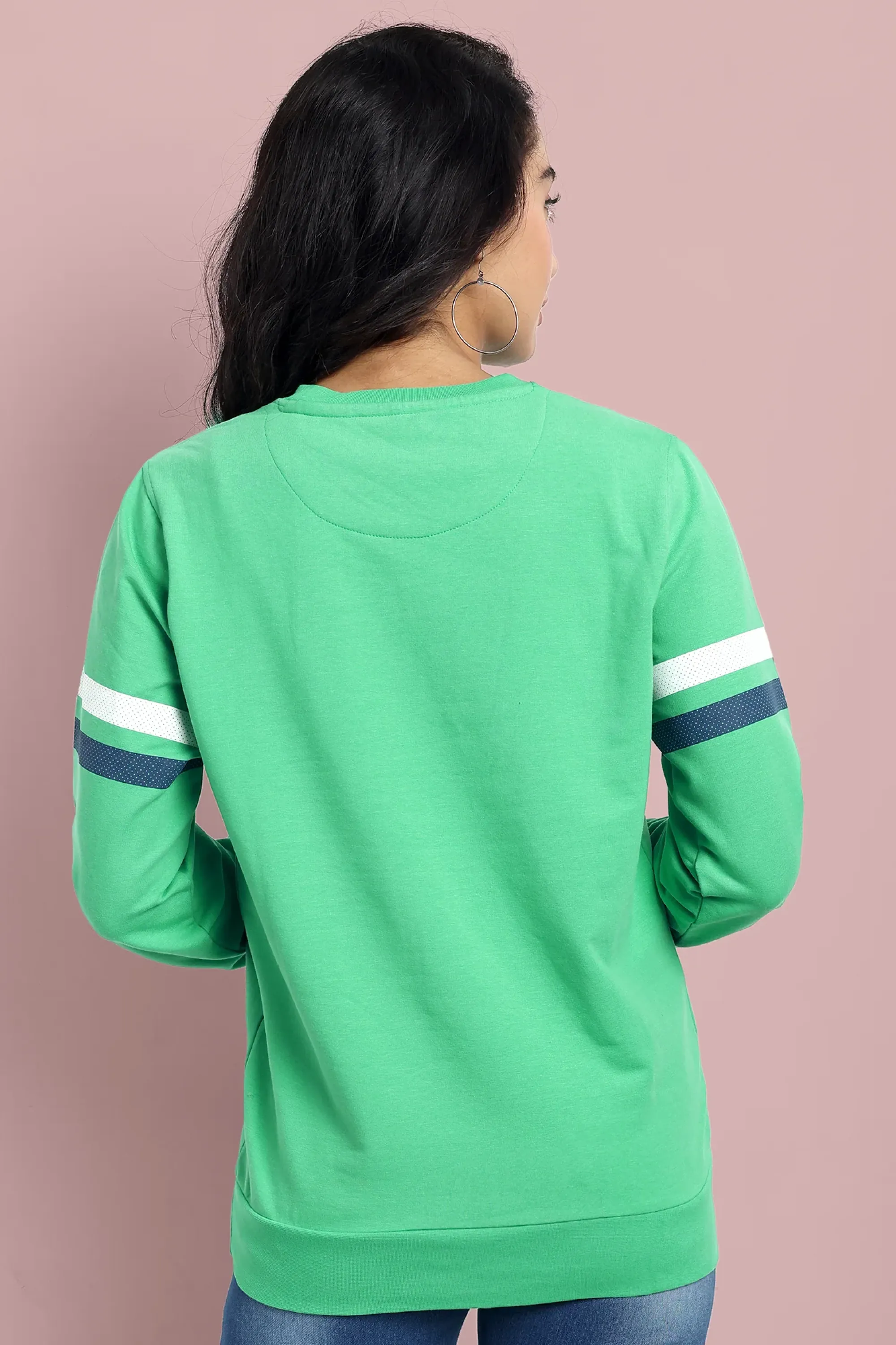 Women Spot Green Sweatshirt