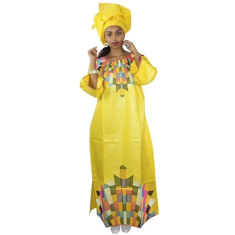 Women's African Dresses: Fashionable New Bazin Riche Embroidery Design