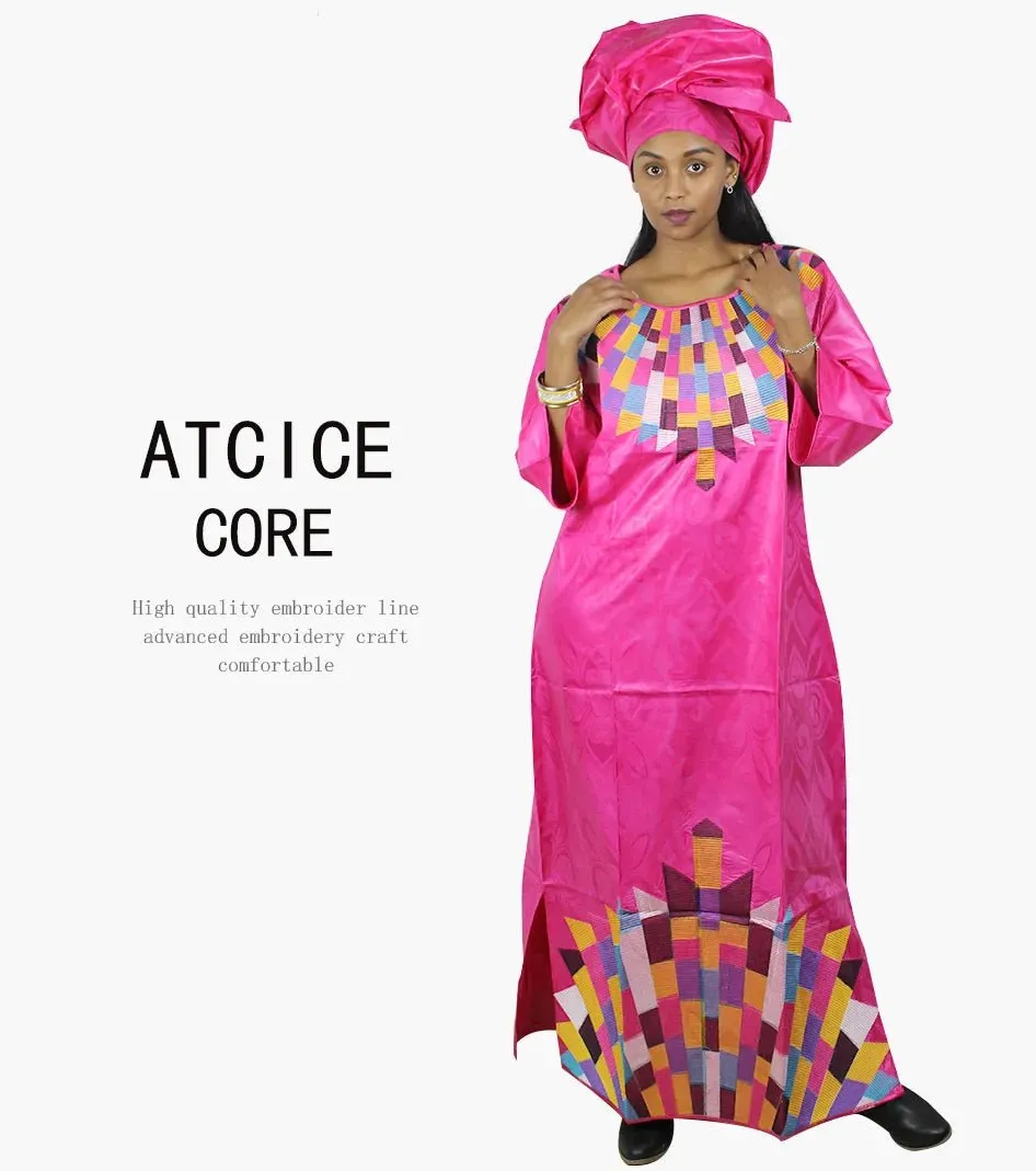 Women's African Dresses: Fashionable New Bazin Riche Embroidery Design