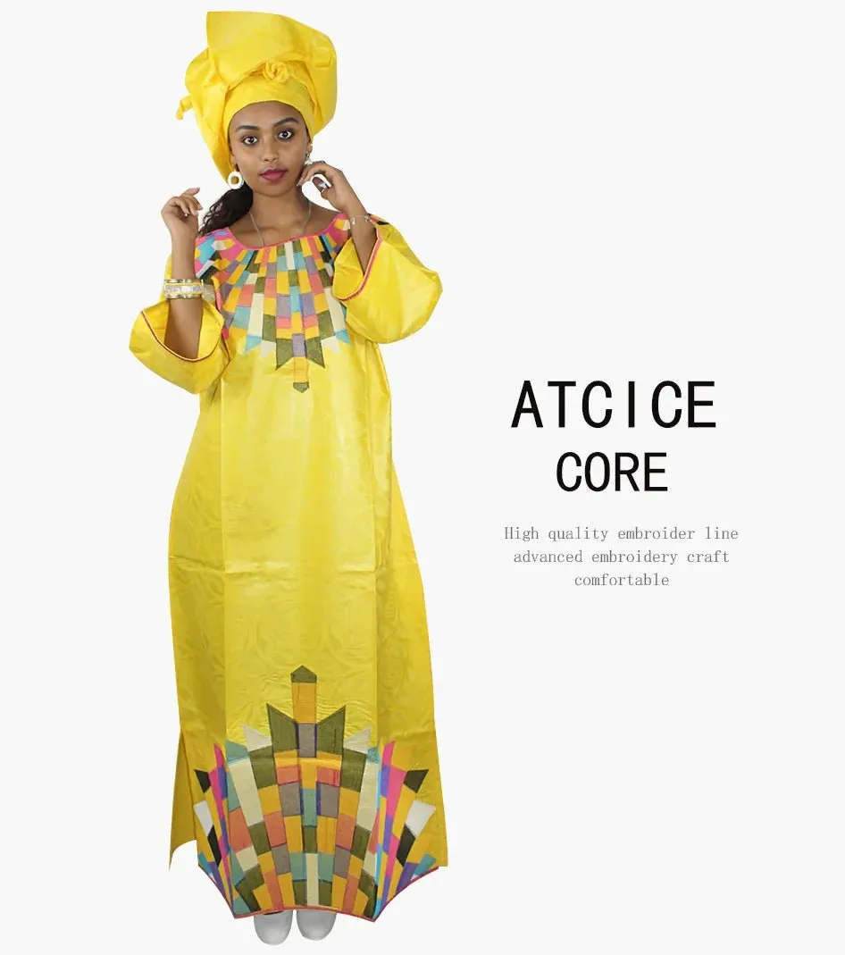Women's African Dresses: Fashionable New Bazin Riche Embroidery Design