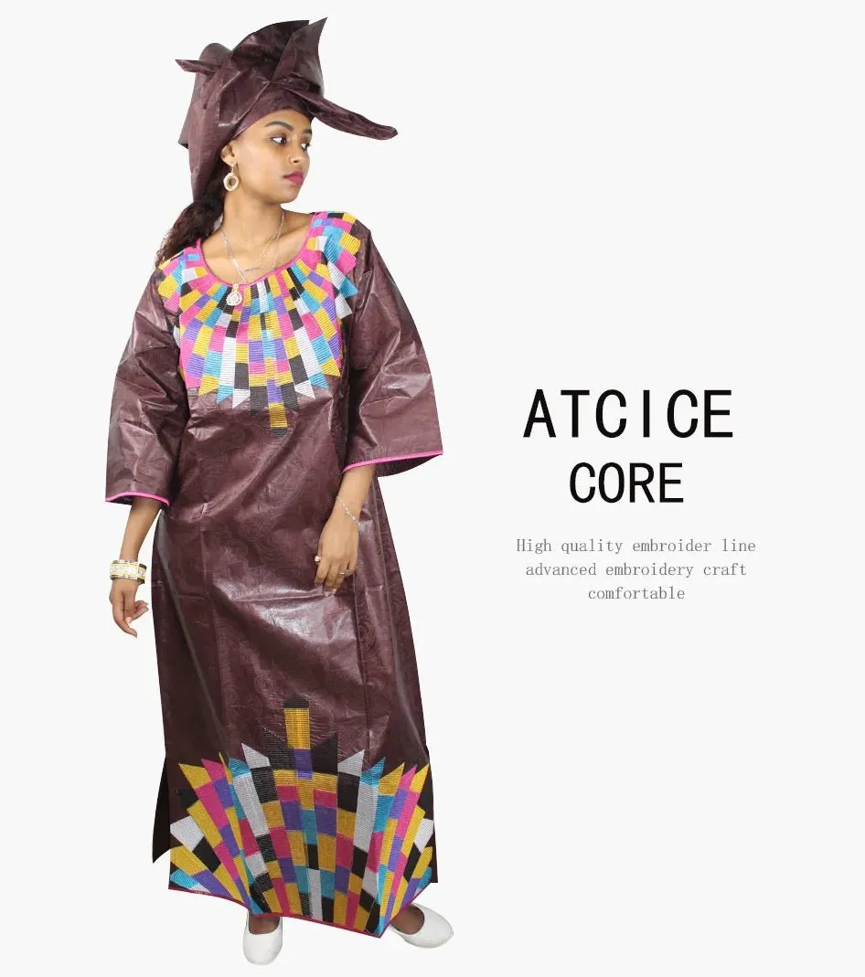 Women's African Dresses: Fashionable New Bazin Riche Embroidery Design