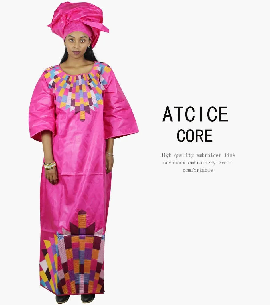 Women's African Dresses: Fashionable New Bazin Riche Embroidery Design